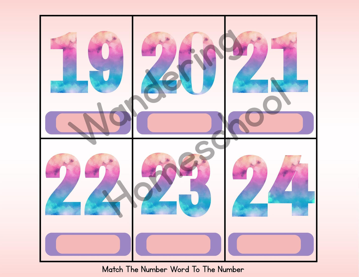 Printable Match the Number Word to the Number (1–24)
