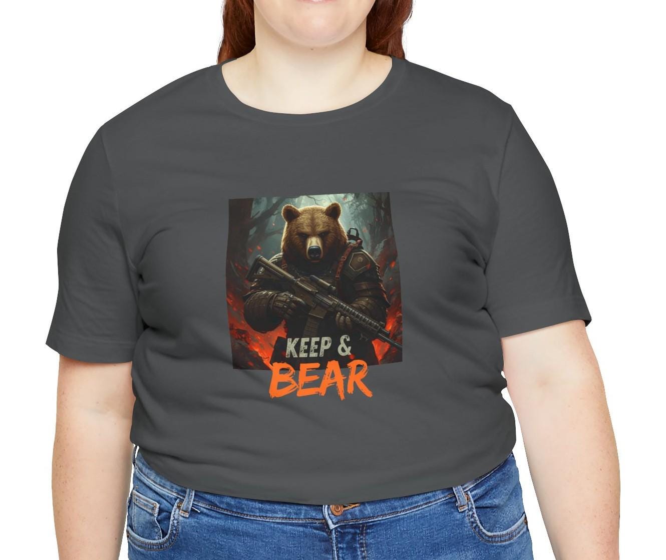 Keep & Bear T-Shirt, Patriotic Bear 2A Tee, Second Amendment Gun Rights Shirt