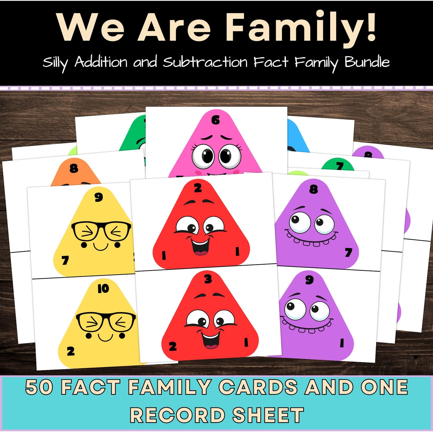 Silly Fact Family Flash Cards: Addition & Subtraction (Printable Set)