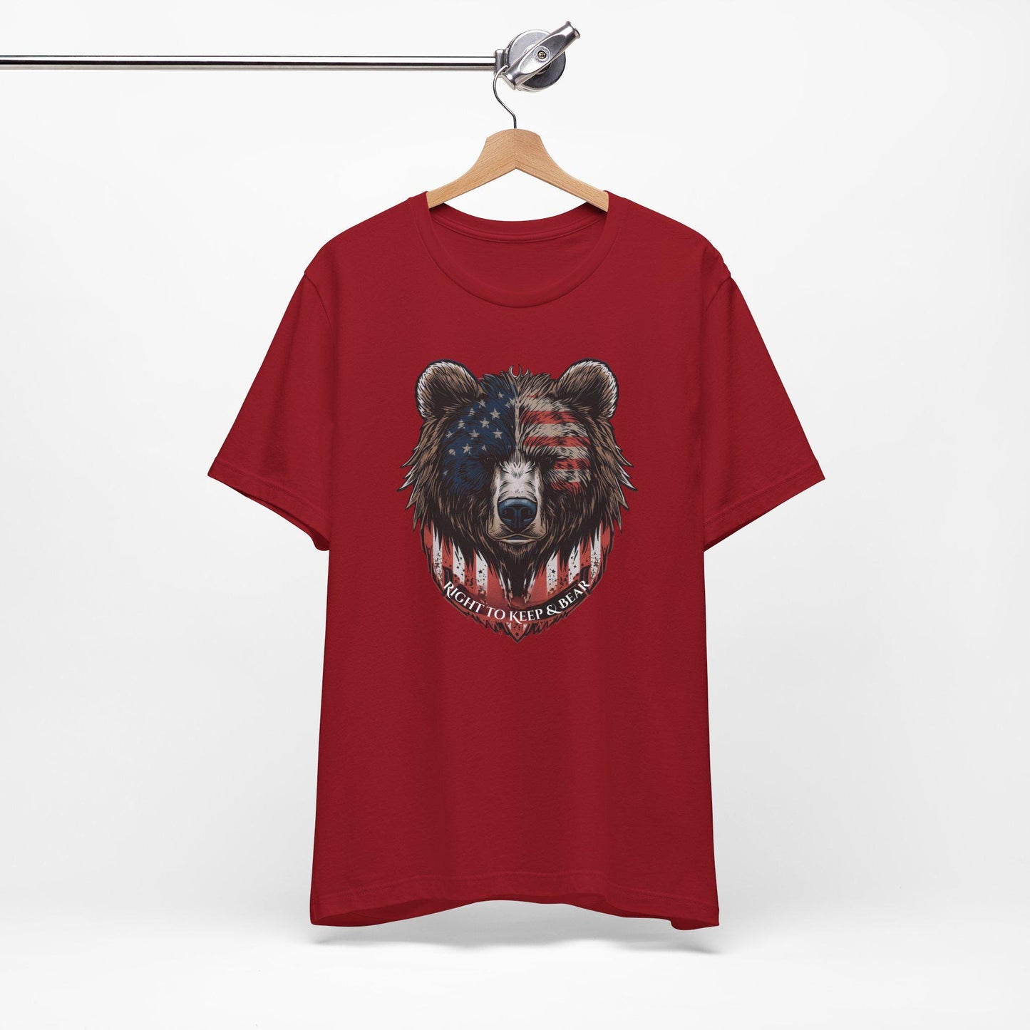 Right to Keep and Bear 2A T-Shirt, Patriotic Bear American Flag Shirt, Second Amendment Graphic Tee