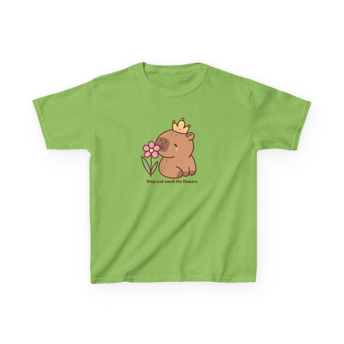 Kids Capybara Flower PrincessTee