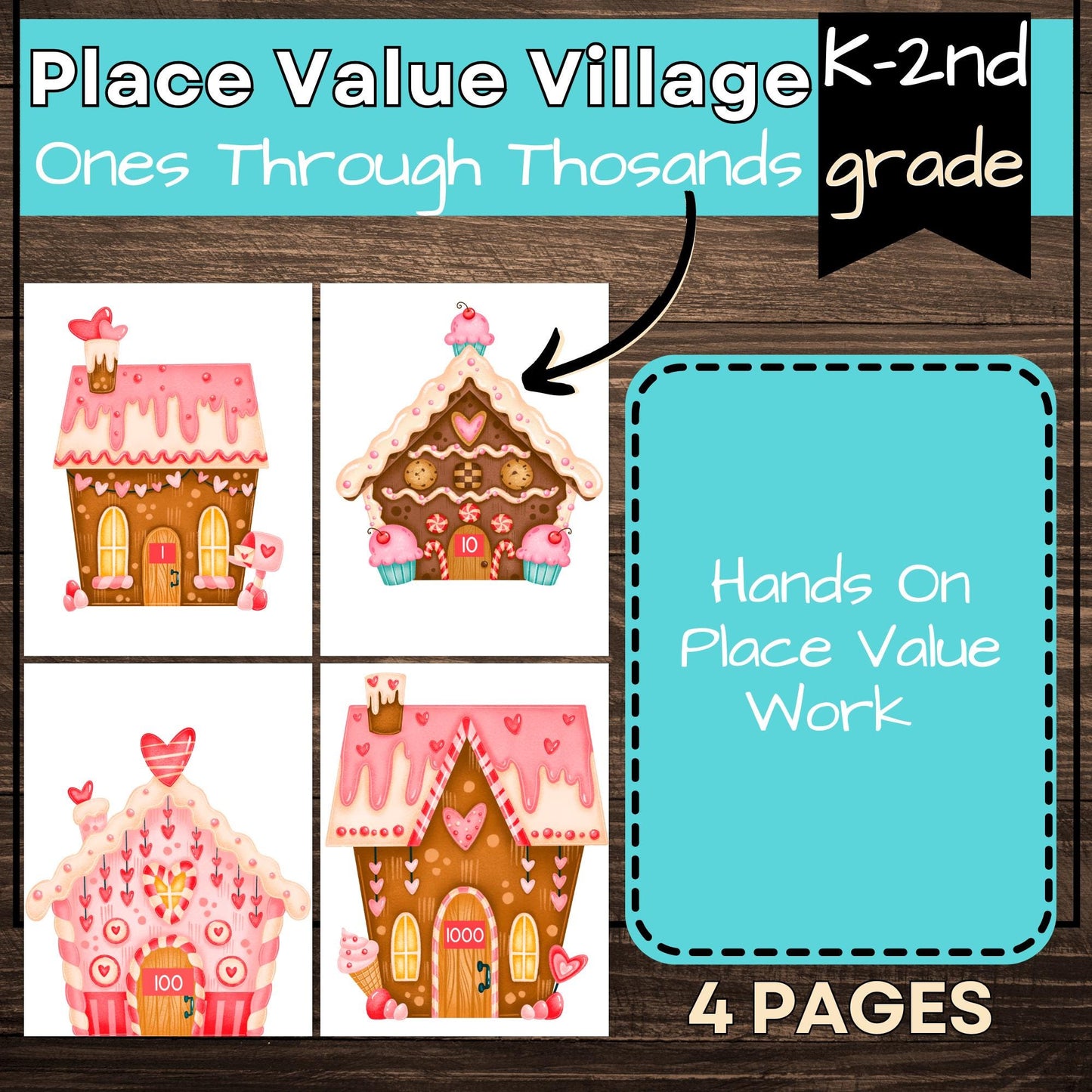 Printable Place Value Village Math Center: Hands-On Learning (K-2) (Digital Download