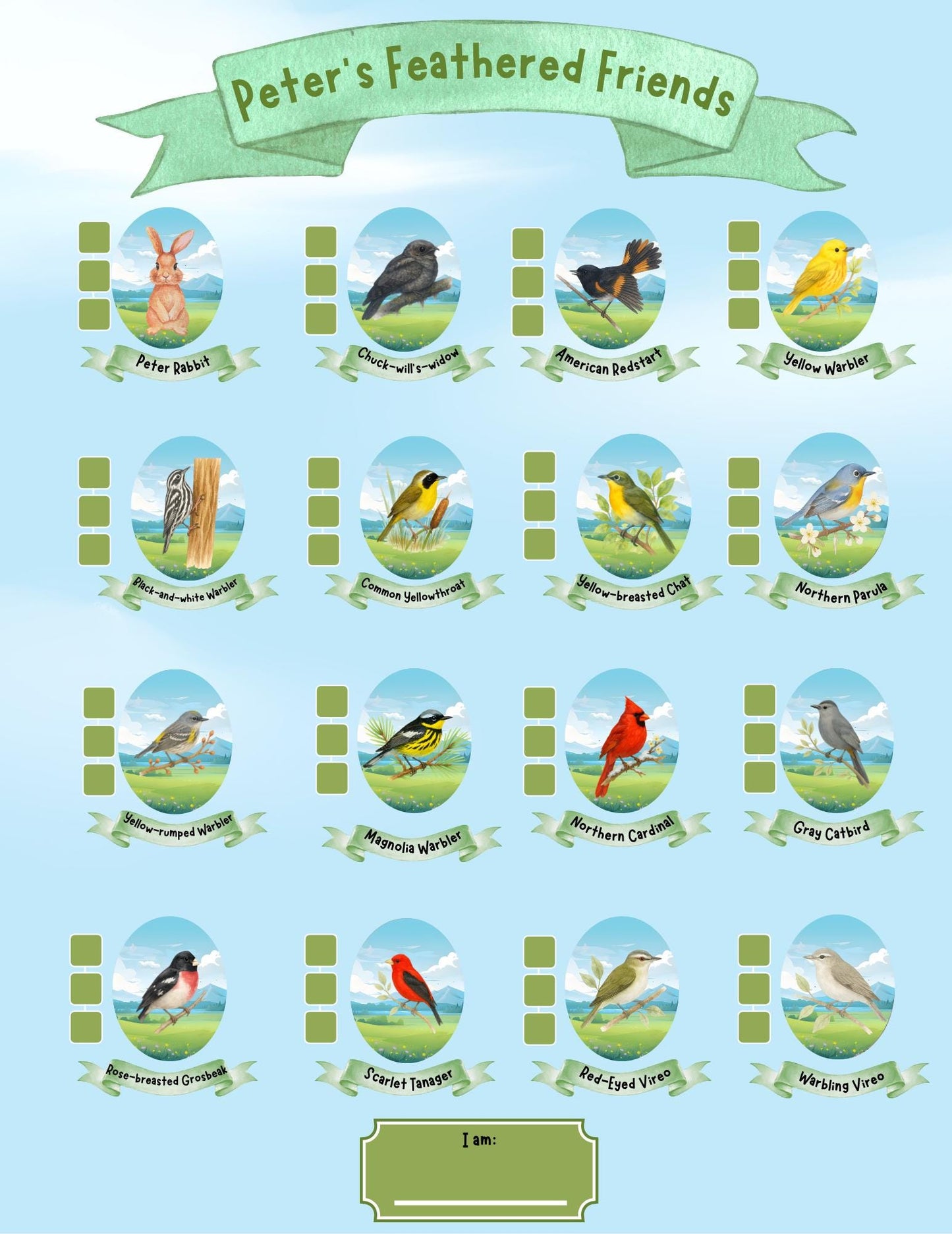 Burgess Bird Book Game: Printable Bird Identification for Kids