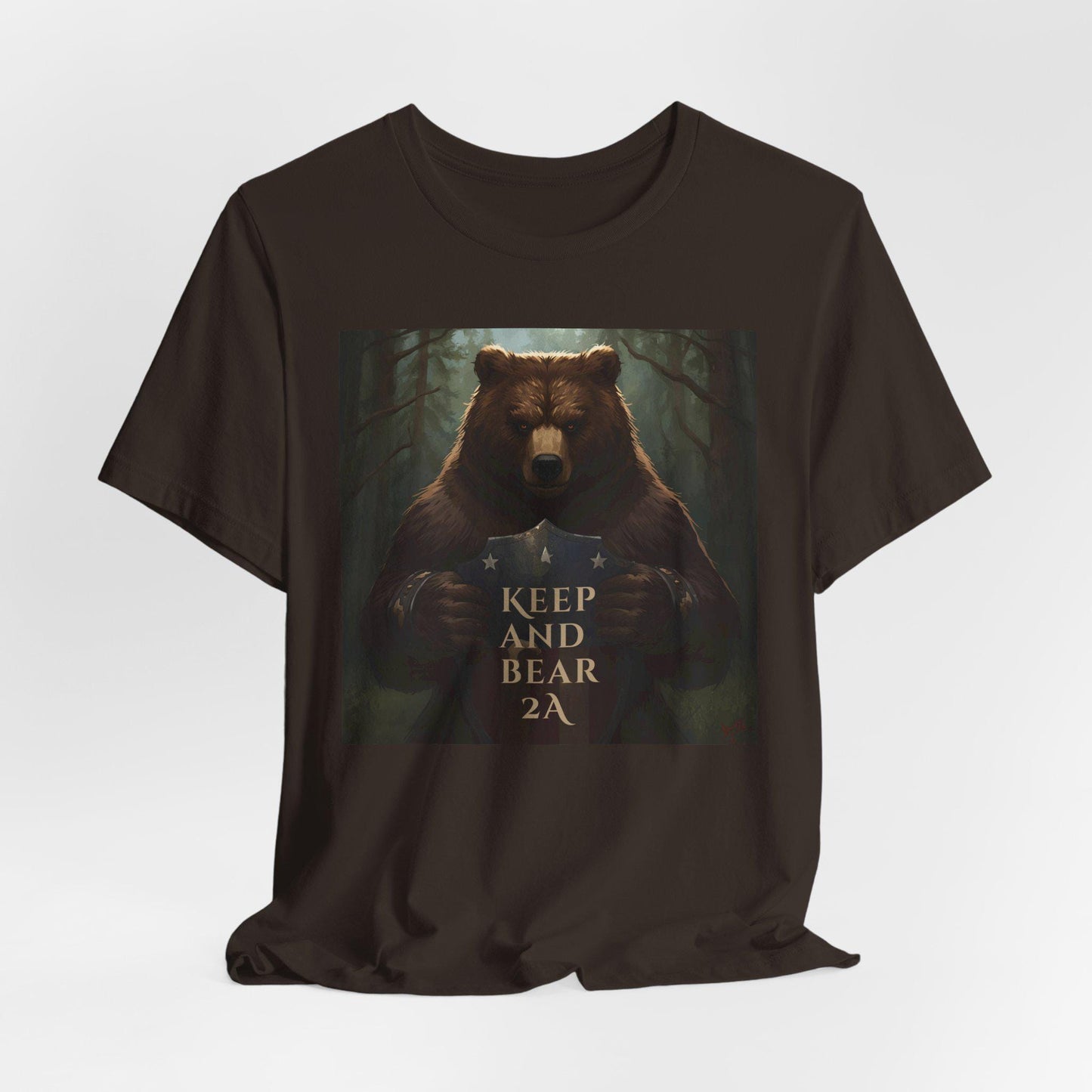 Keep and Bear 2A Shield T-Shirt, Patriotic Bear Second Amendment Tee
