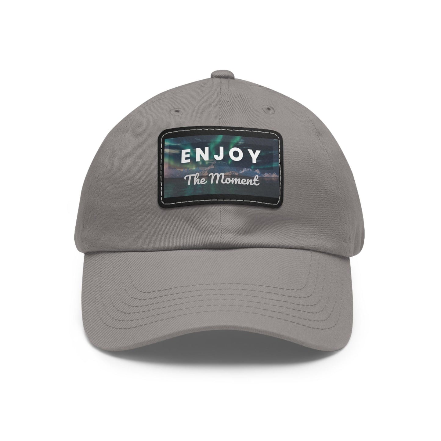 Enjoy the Moment Northern Lights Dad Hat with Leather Patch (Rectangle)
