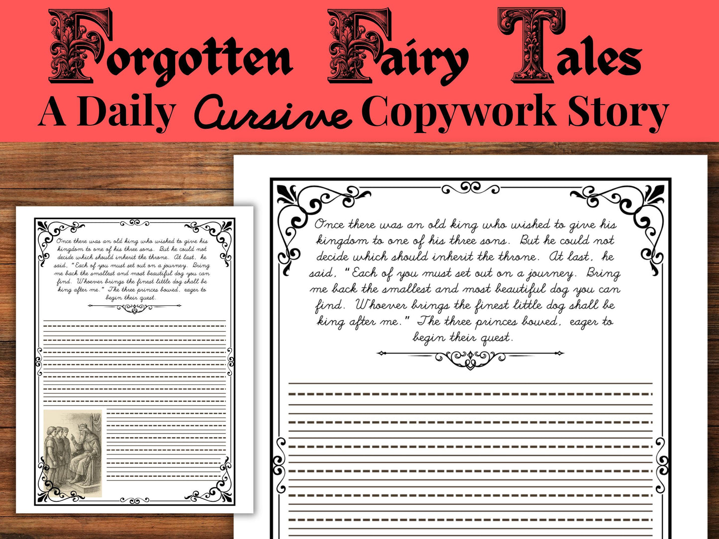 Forgotten Fairy Tales and Fables – The White Cat | Cursive Handwriting Copywork