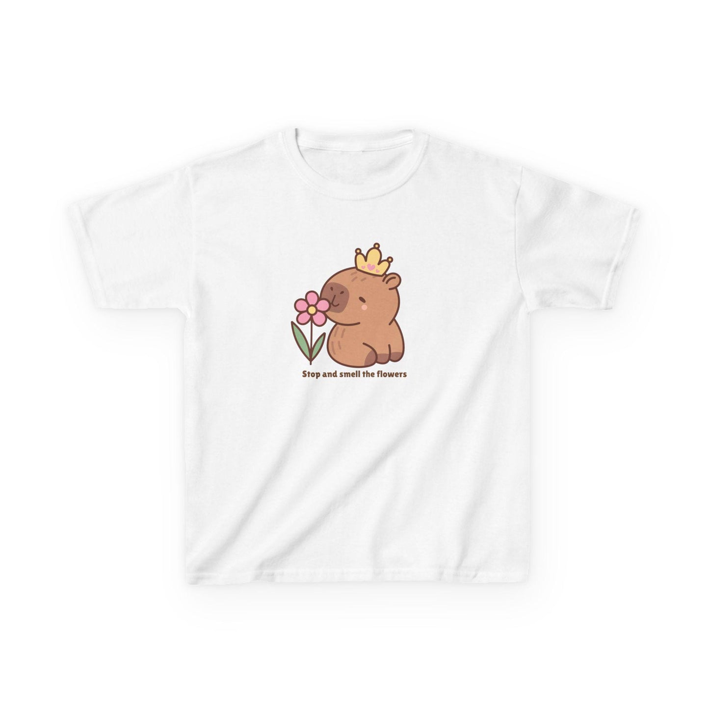Kids Capybara Flower PrincessTee