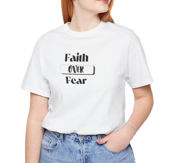 Women's Faith Over Fear T-Shirt, Minimalistic Christian Apparel