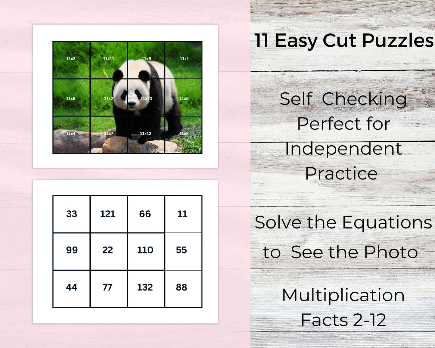 Wild Times Tables: Self-Checking Multiplication Puzzles (Facts 2–12)