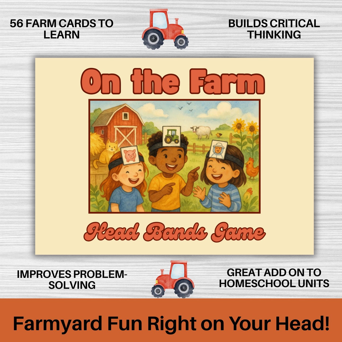 Farm Animal Headbands Game: Kids' Guessing Activity